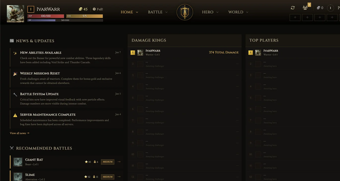 AutoBattler Project Screenshot